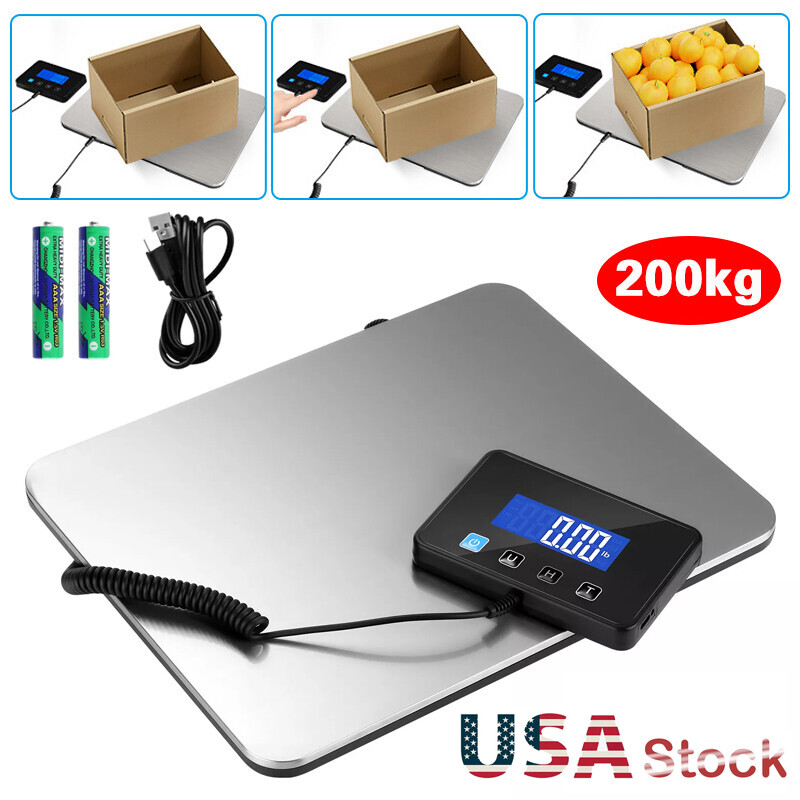 200kg 440lbs LCD Digital Postal Parcel Scales Platform Postage Shipping Weighing