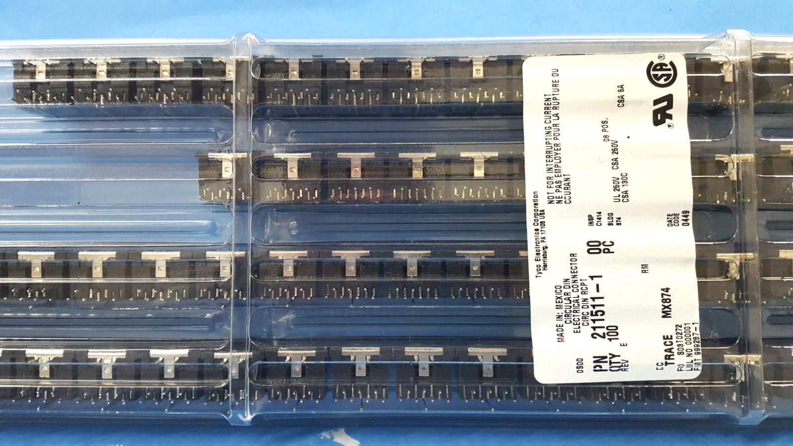2Pcs- Circular DIN Connector, 8 contact, 211511-1, 5211511-1, AMP/TYCO, Female