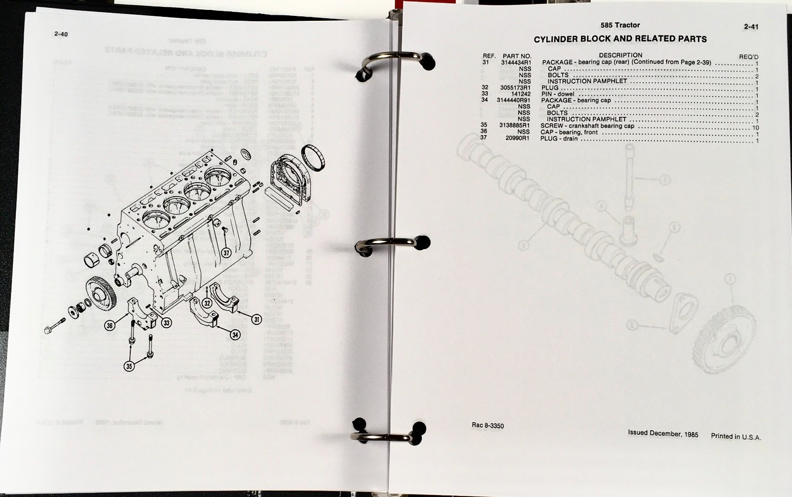Case IH 585 Tractor Service Manual Parts Catalog Repair Shop Set Workshop Book
