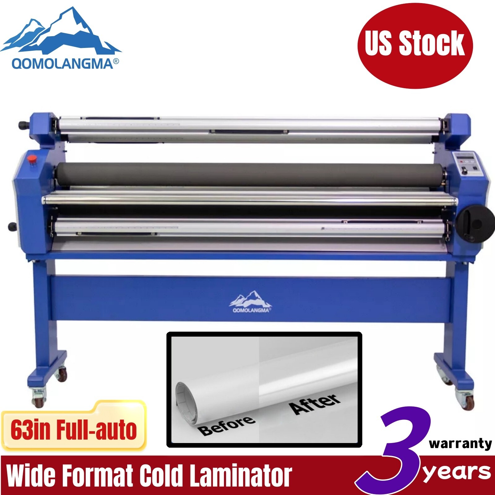 QOMOLANGMA 63in Full-auto Wide Format Laminator with Heat Assisted and Trimmer