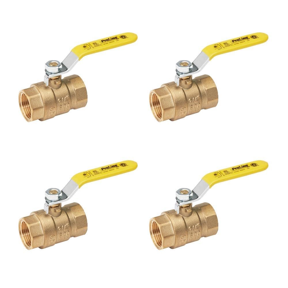ProLine Series 3/4 in. Brass FPT Full Port Ball Valve (4-Pack)