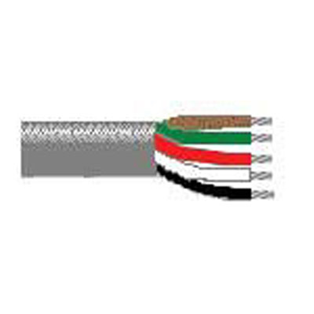 Wire 5 Conductor Chrome 22 AWG Stranded Unshielded 100 Feet Gray PVC