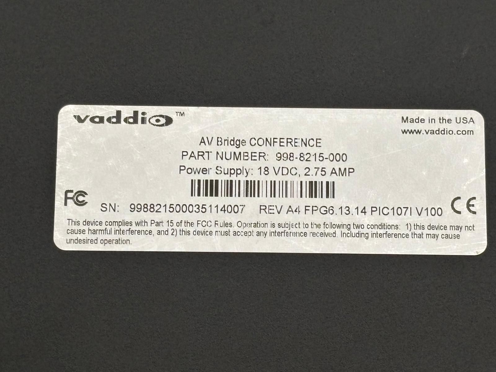 Vaddio AV Bridge 998-8215-000