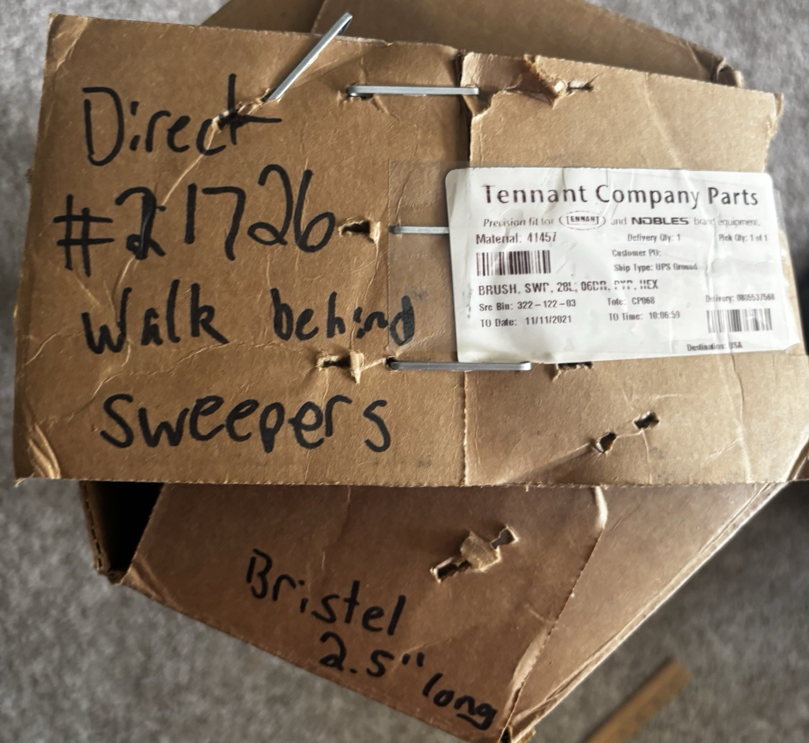 Tennant Floor Sweeper 28” Brush For Model 140 Walk Behind Sweeper 06DR PYP HEX