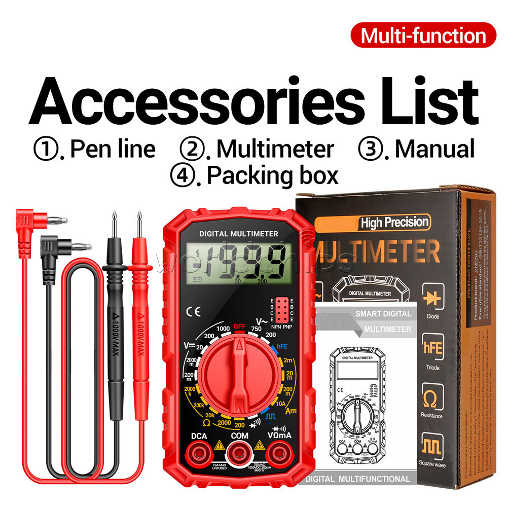 ANENG SZ308 Mini Digital Multimeter AC DC Voltage Current Resistance Meter 1999