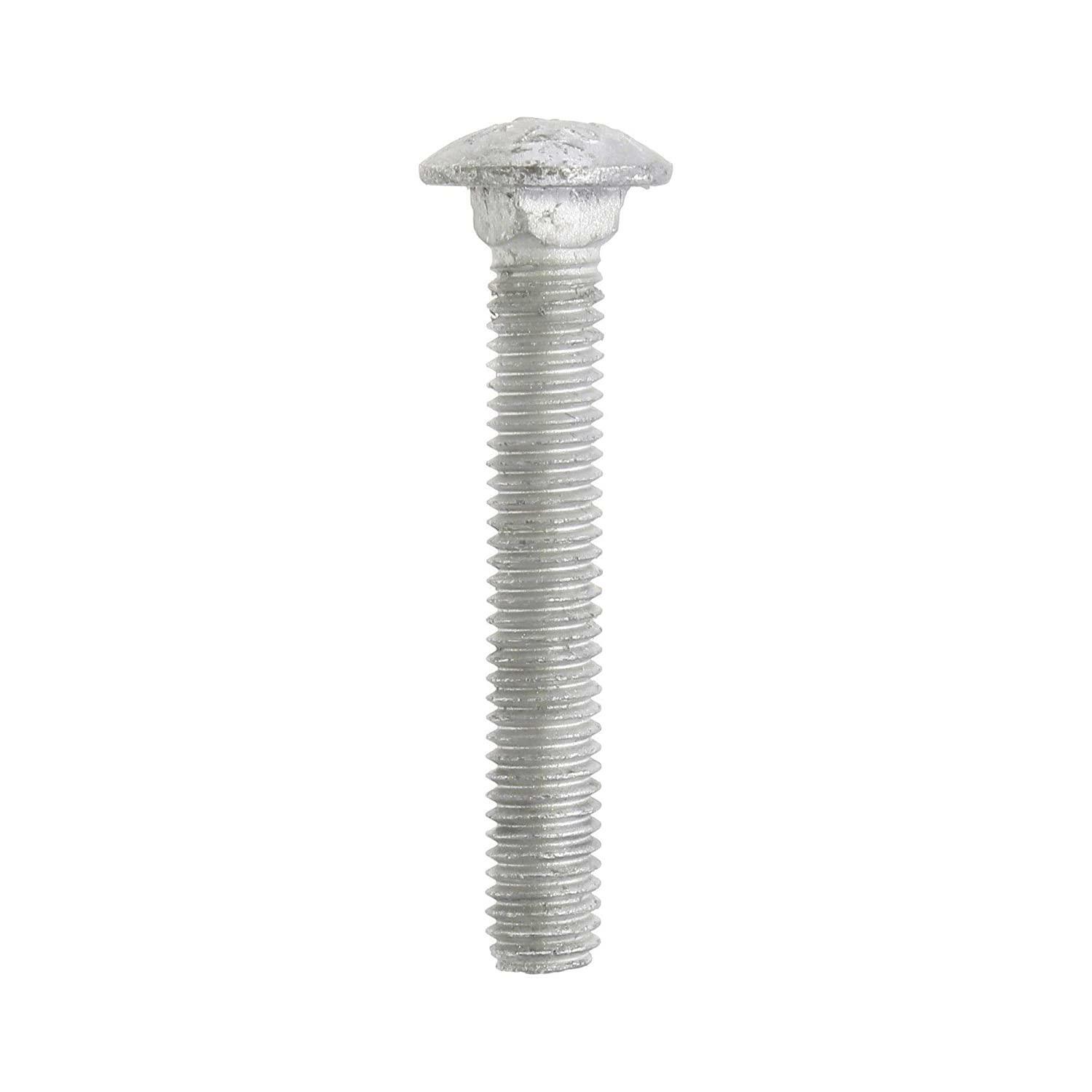 3/8 x 2 1/2″ Long Carriage Bolts with Nuts, Galvanized Steel (Pack of 25)