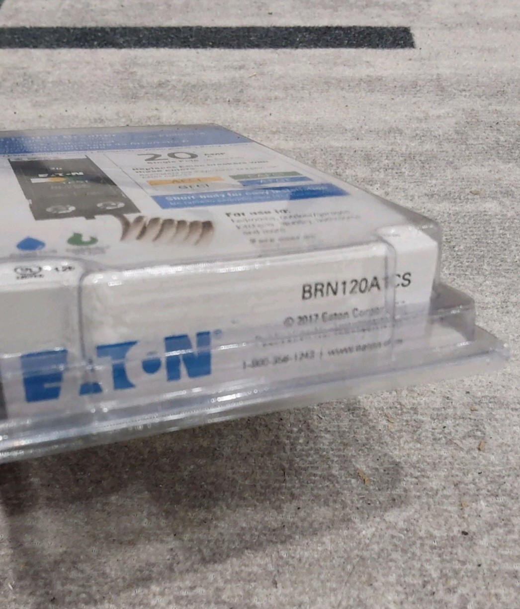 Eaton BRN120A1CS BR 20A 120V 1-Pole Arc Fault/Ground Fault Circuit Breaker NEWE2