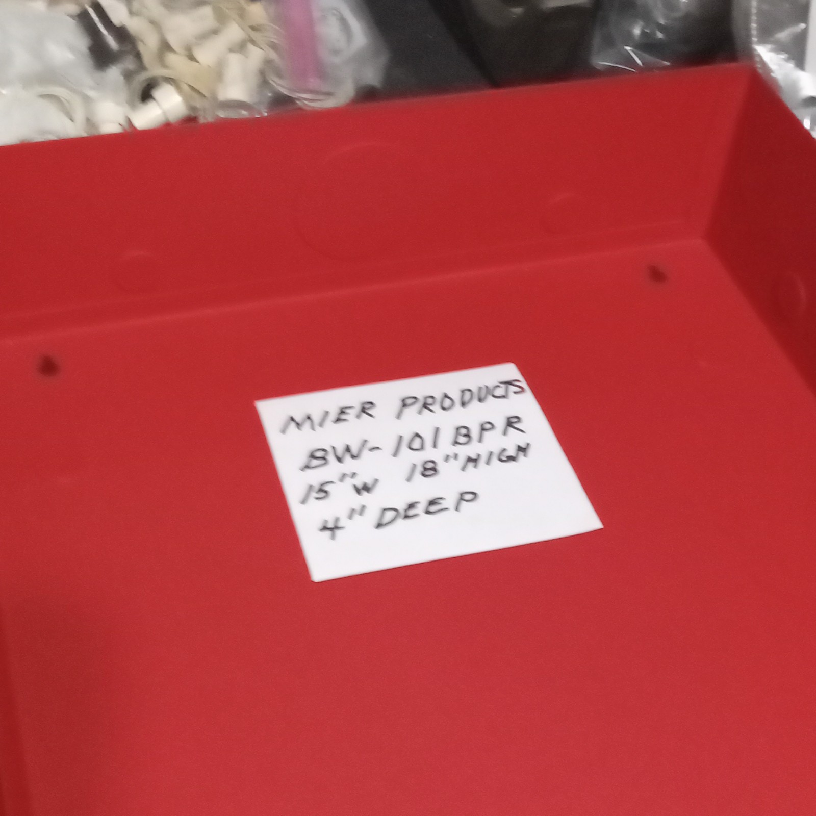 2 For $60.00 Fire alarm enclosure Mier Products Red Metal Enclosure 18x15x4