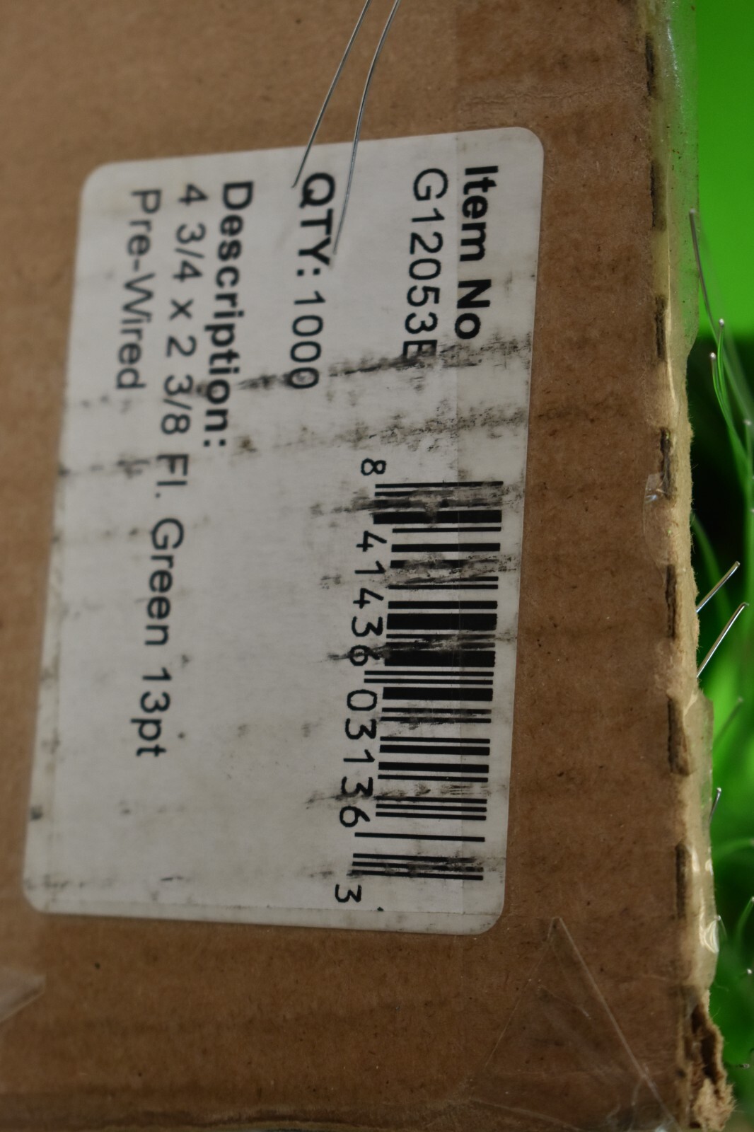 Fluorescent Green Shipping Tags Pre Wires 13 Point 4-3/4″ x 2-3/8″ Lot of 950~