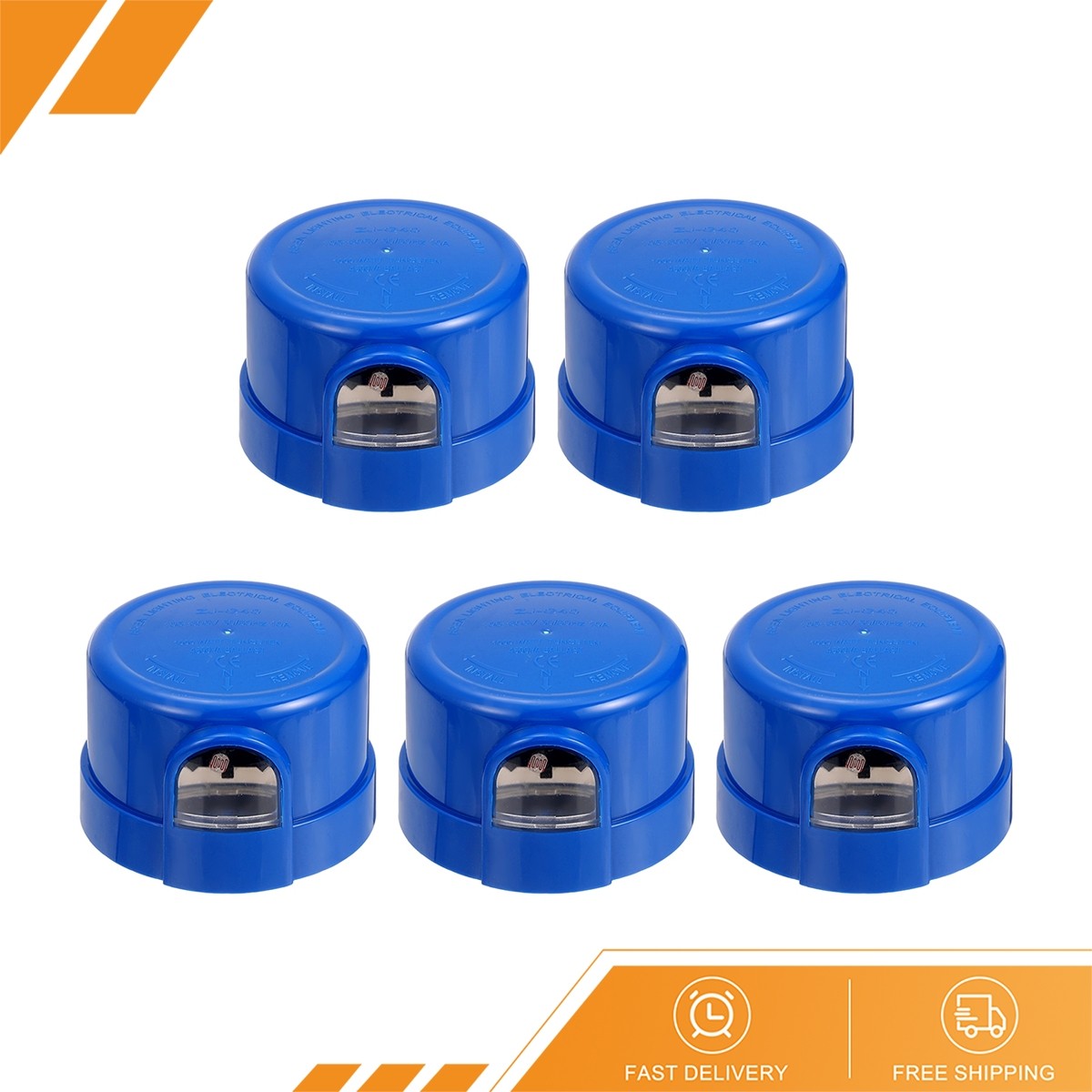 Pack of 5 Twist Lock Dusk to Dawn Photocell Sensor Blue