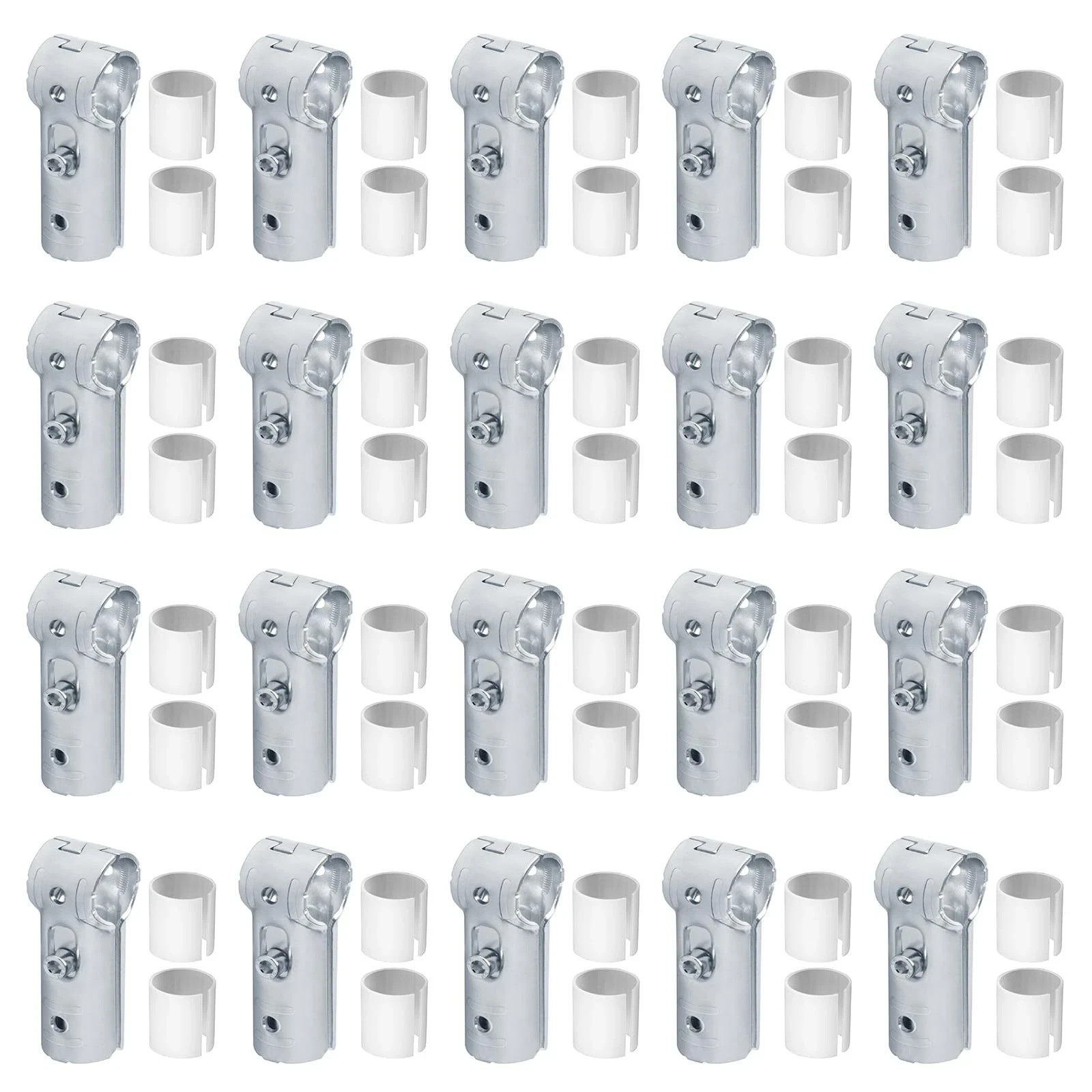 20 Sets T Pipe Connector Tee Clamp Fittings, Fits 12 EMT Conduit with PE Ad