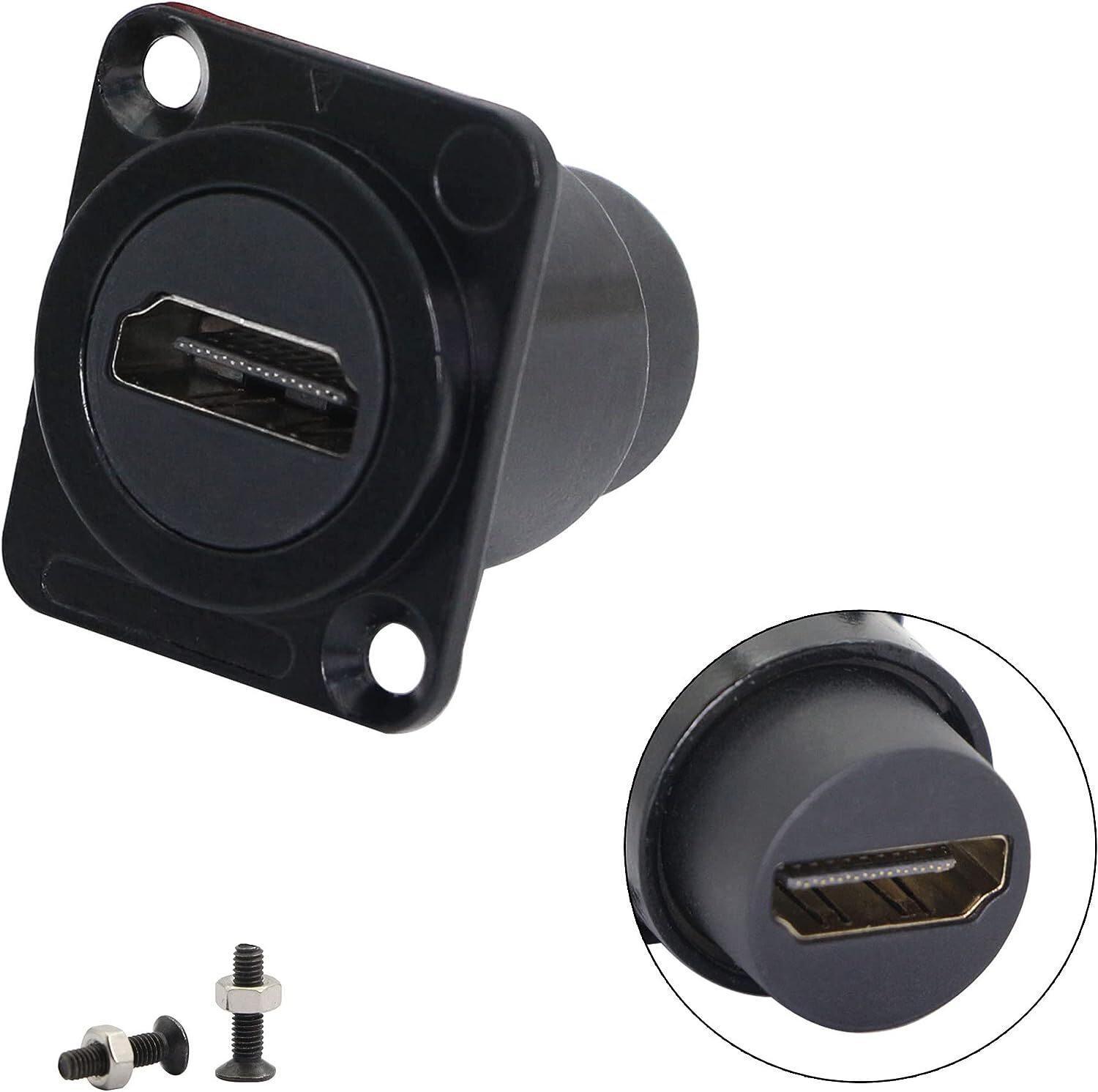 2 Pcs 4K HDMI 2.0 Wall Faceplate D Type Connector HDMI to HDMI Connector