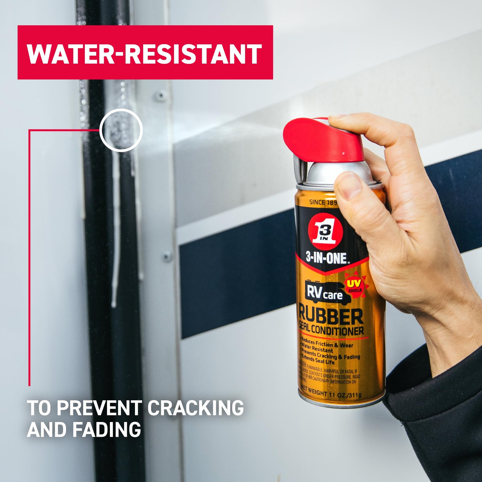 3-IN-ONE RVcare Rubber Seal Conditioner with SMART STRAW SPRAYS 2 WAYS
