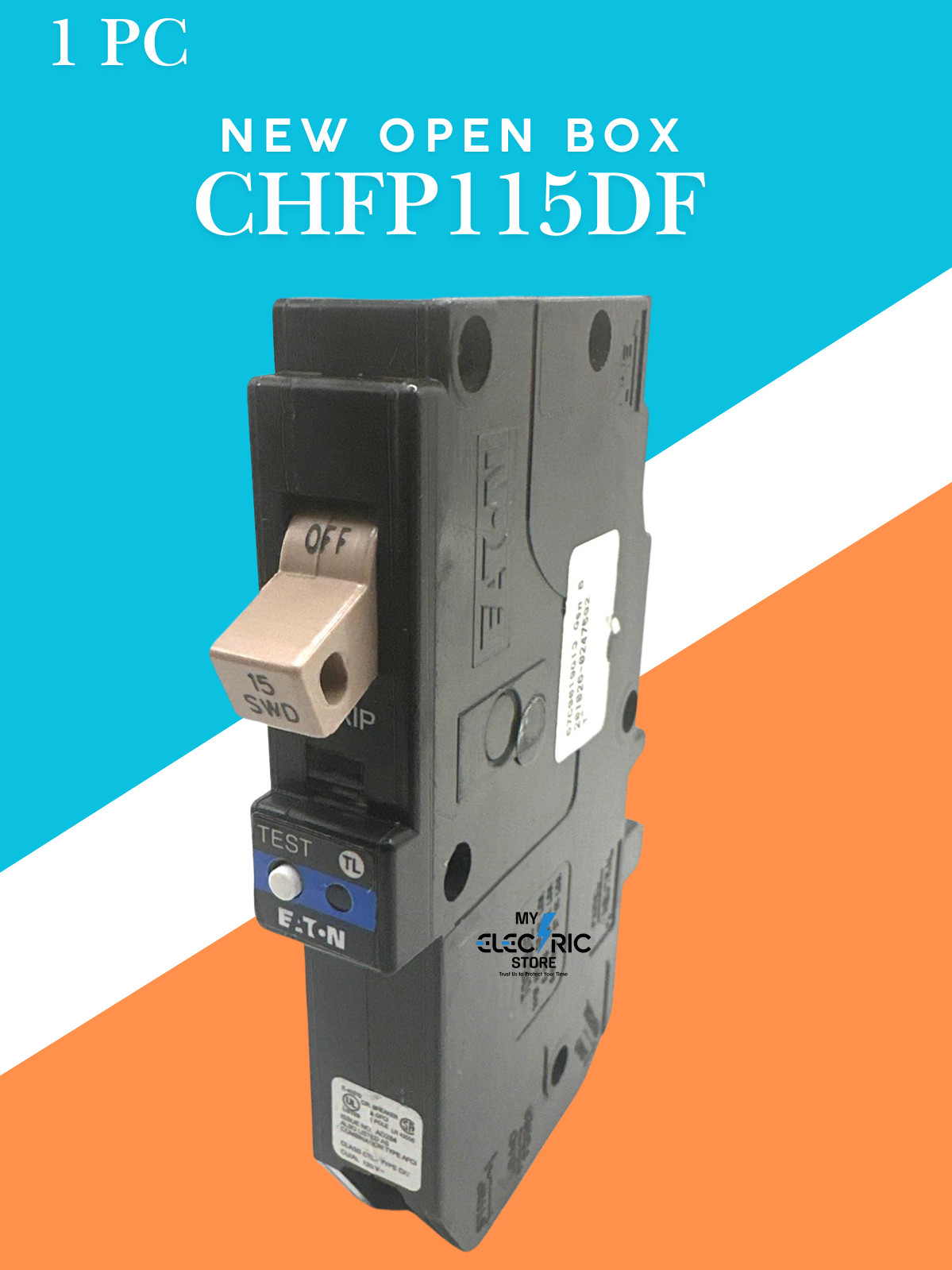 Eaton CHFP115DF 15Amp 1 Pole 120V Plug In Neutral Dual Purpose AFCI GFCI Breaker