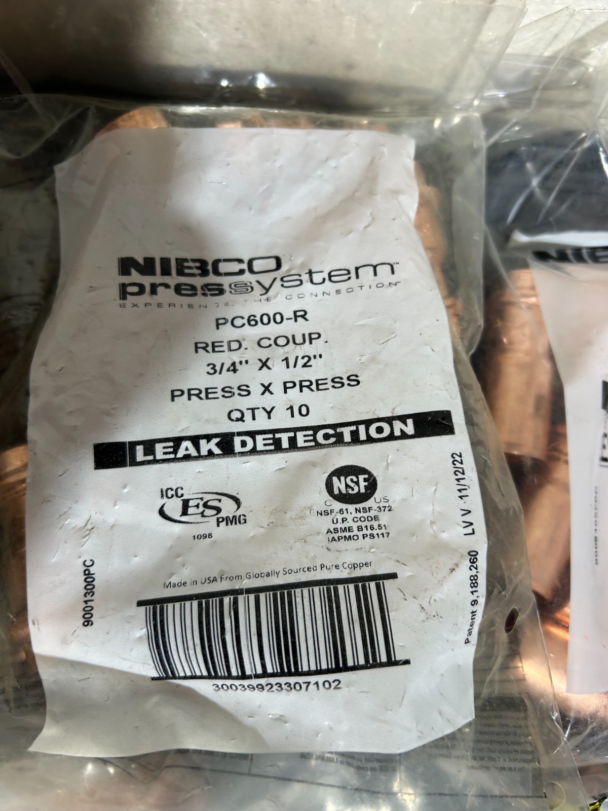 125 – NIBCO VIEGA PROPRESS COPPER PRO PRESS FITTINGS 3/4″ NIB. MADE IN USA