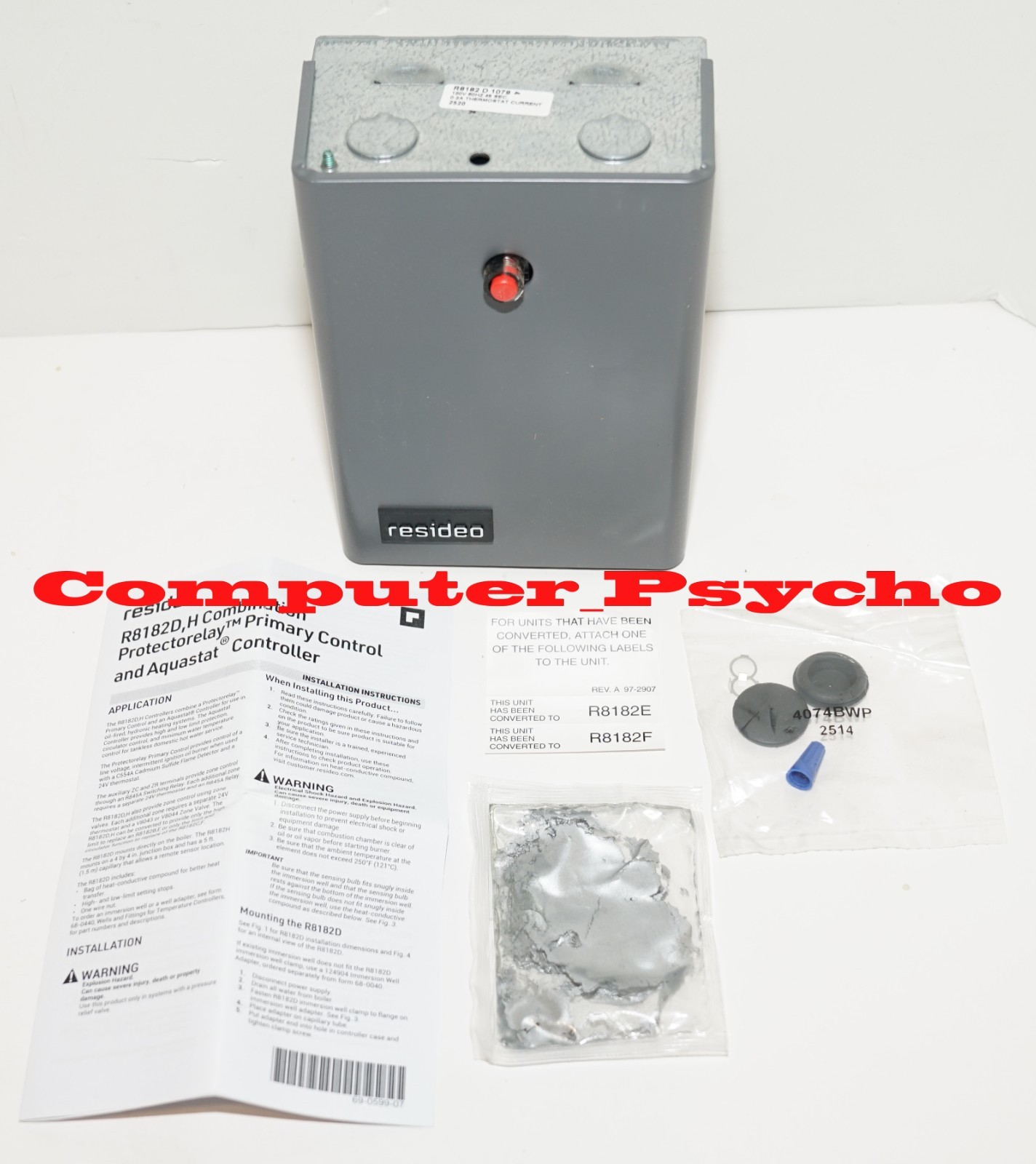 RESIDEO R8182D1079 TRIPLE AQUASTAT PROTECTORELAY CONTROLLER OIL BURNER VERTICAL