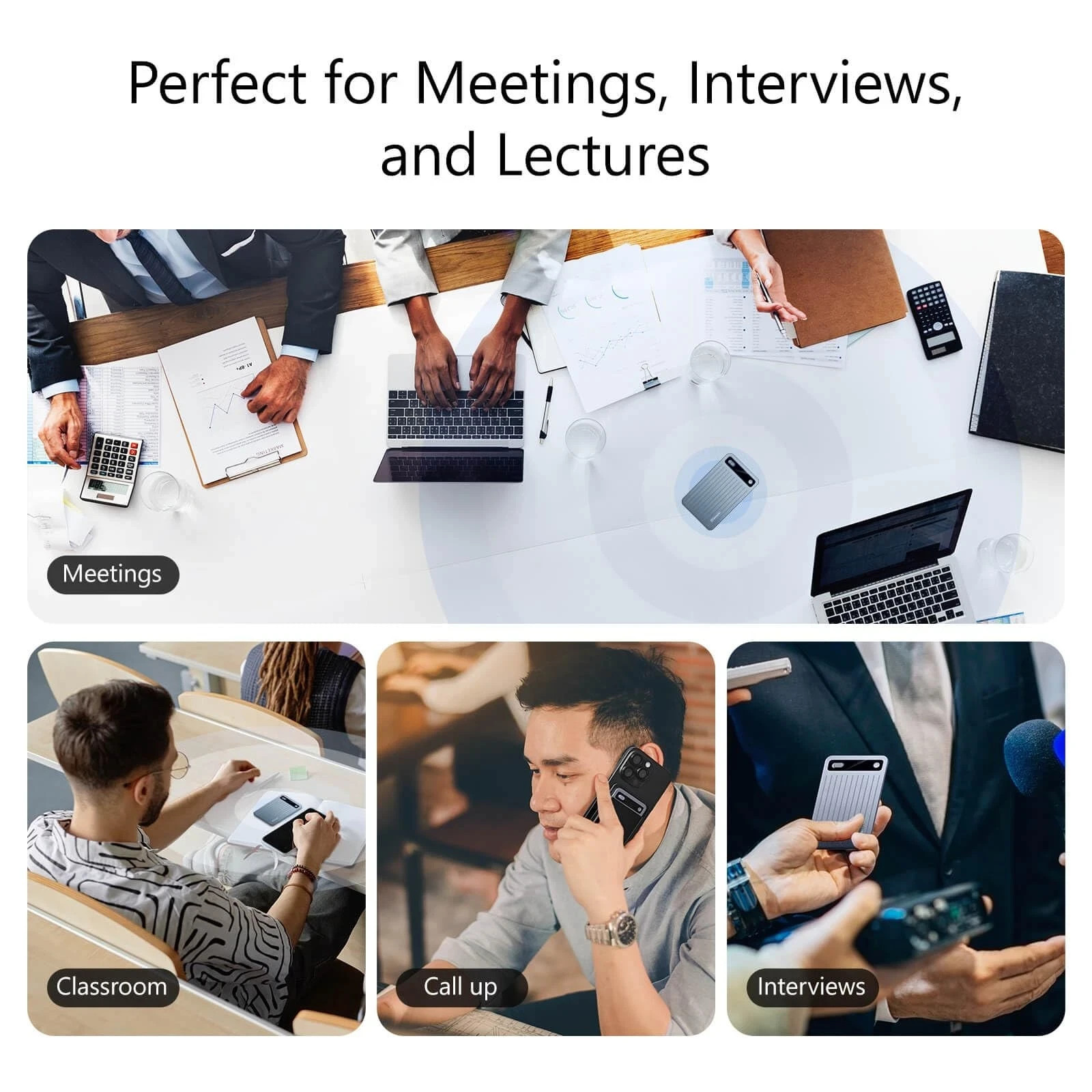 64GB ChatGPT AI Recorder, Dual Mode Calls & Meeting, 140 Languages Voice to Text