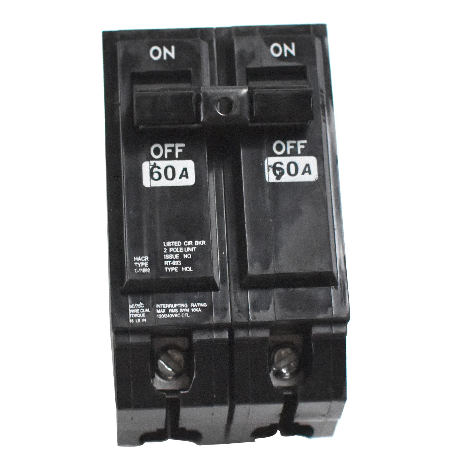 THQL2160 60 Amp 2 Pole Circuit Breaker 120/240V 10kA Plug-in for GE Load Centers