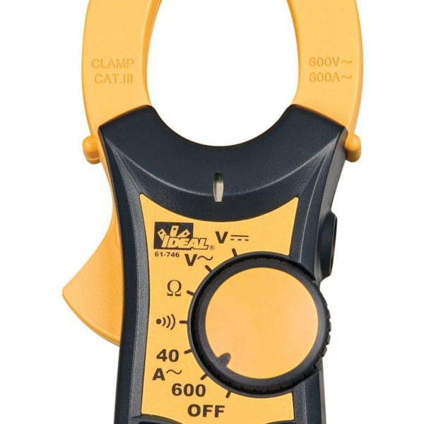 Ideal 61-744 Clamp Meter, Lcd, 600 A, 1.5 In (38 Mm) Jaw Capacity, Cat Iii 600V