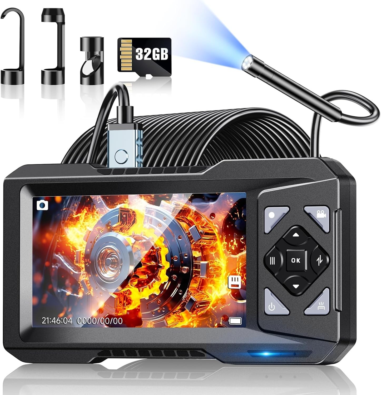 Industrial Endoscope Camera 1080P HD 4.3» Screen Borescope Inspection Camera US
