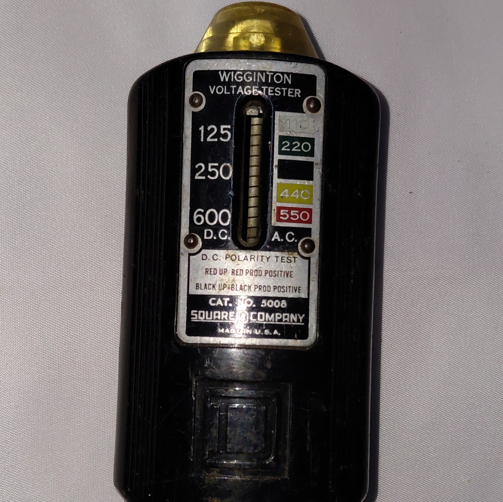 Wiggington 5008 Analog Voltage Tester AC/DC 60Hz 110-600V Polarity Test