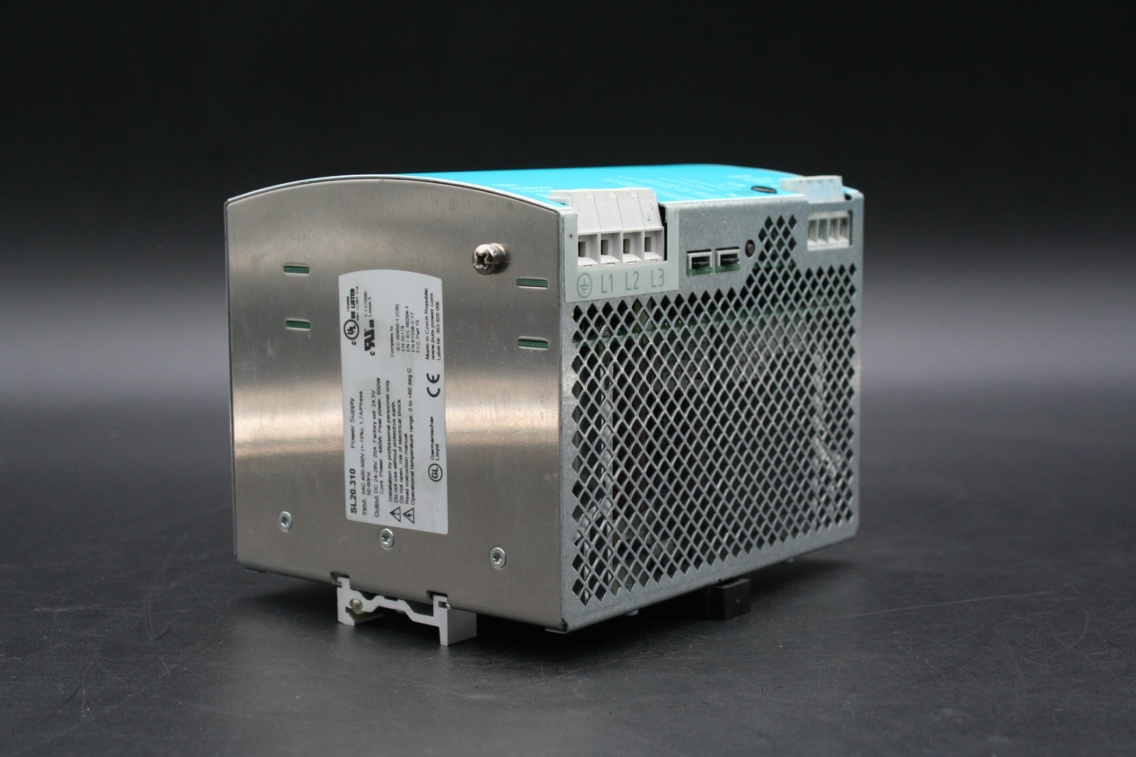One (1) PULS SL20.310 Power Supply, 3 Phase, 480W, 400-500V AC, 24-28V DC