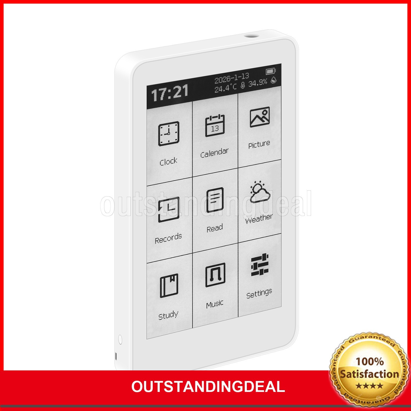 HamGeek M3 E-Book Reader 3.7-inch Touch Screen E-Paper 10-Level Adjustable ot26
