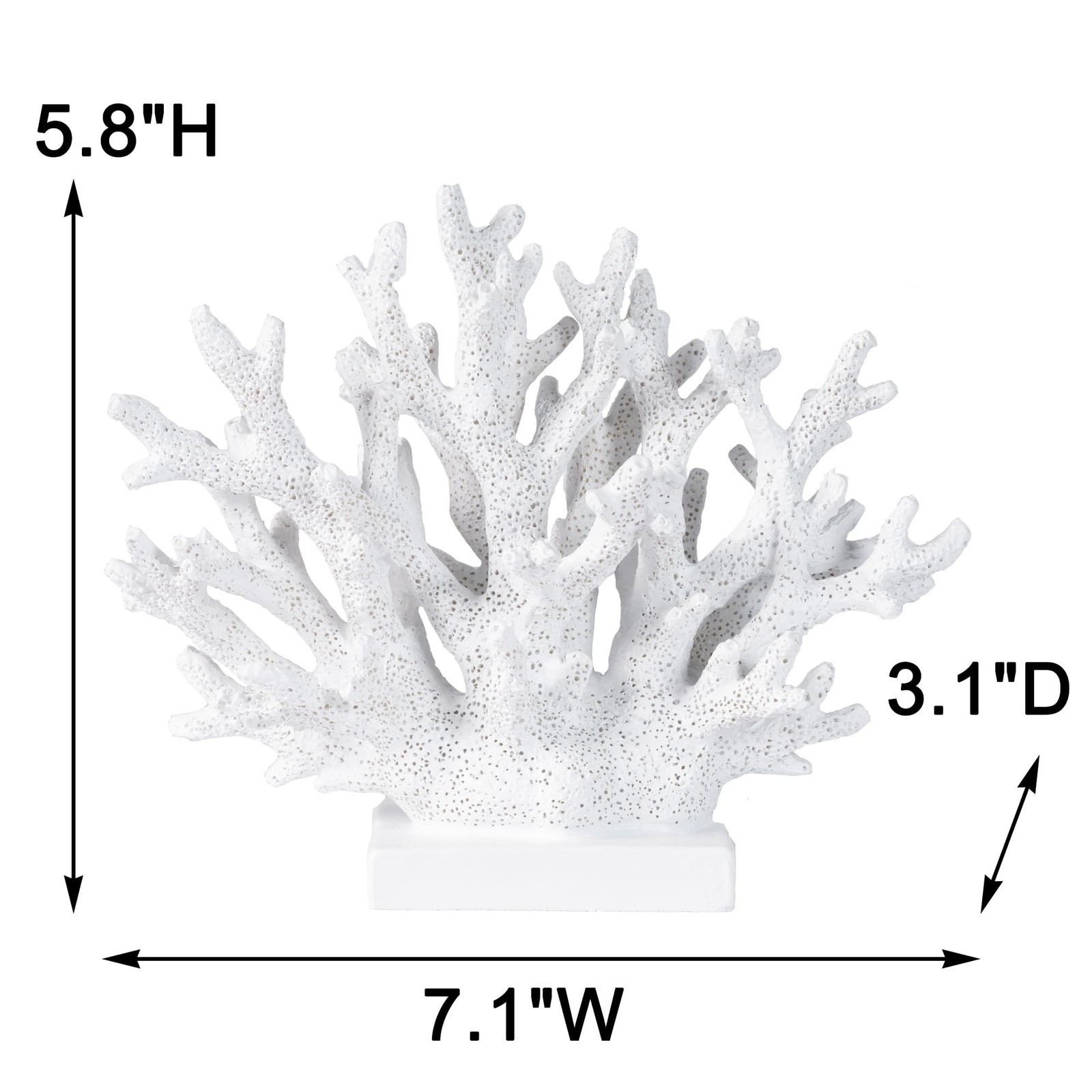 5.8″ H White Coral Decor, Resin Coral Statue, Nautical Decorations for Home, …