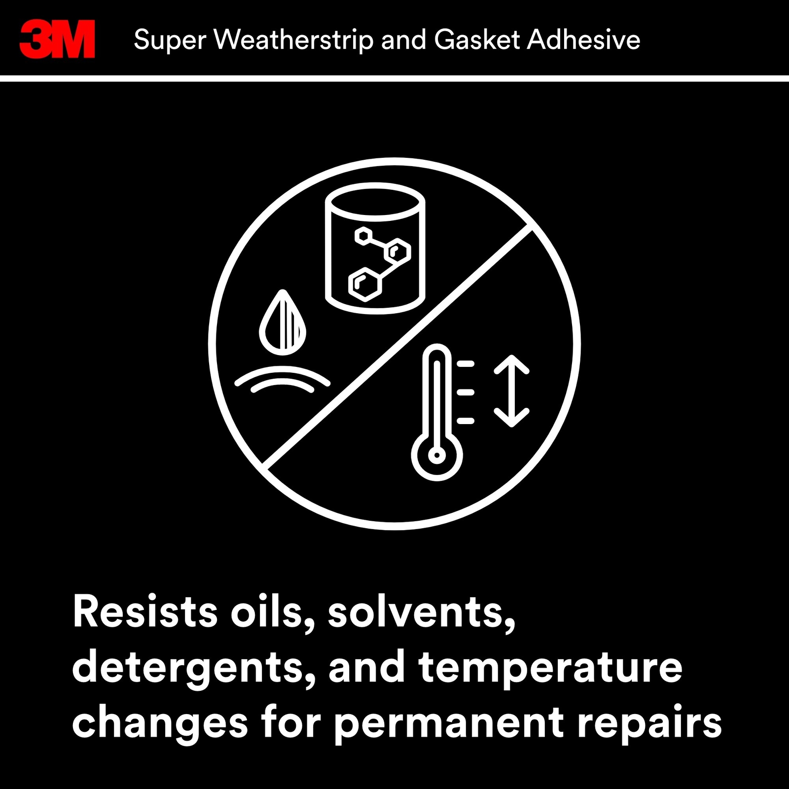 3M Super Weatherstrip and Gasket Adhesive, 08581, 2 fl oz Tube, Black