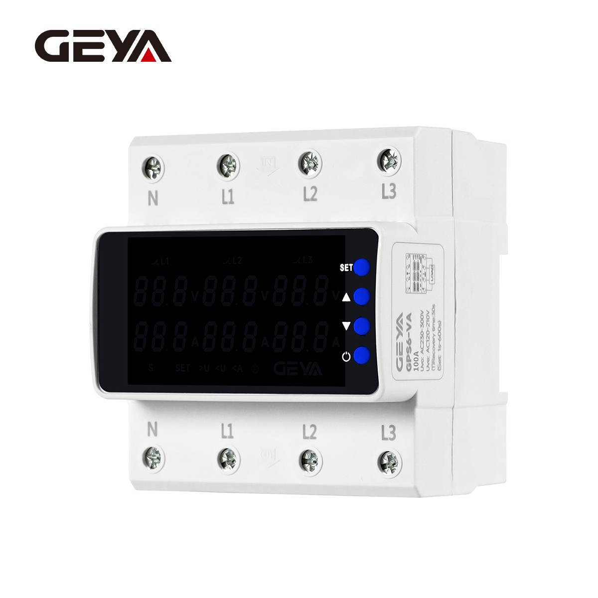 GEYA Digital Display Voltage Current Protect Device 4P 63/100A 220V Three Phase