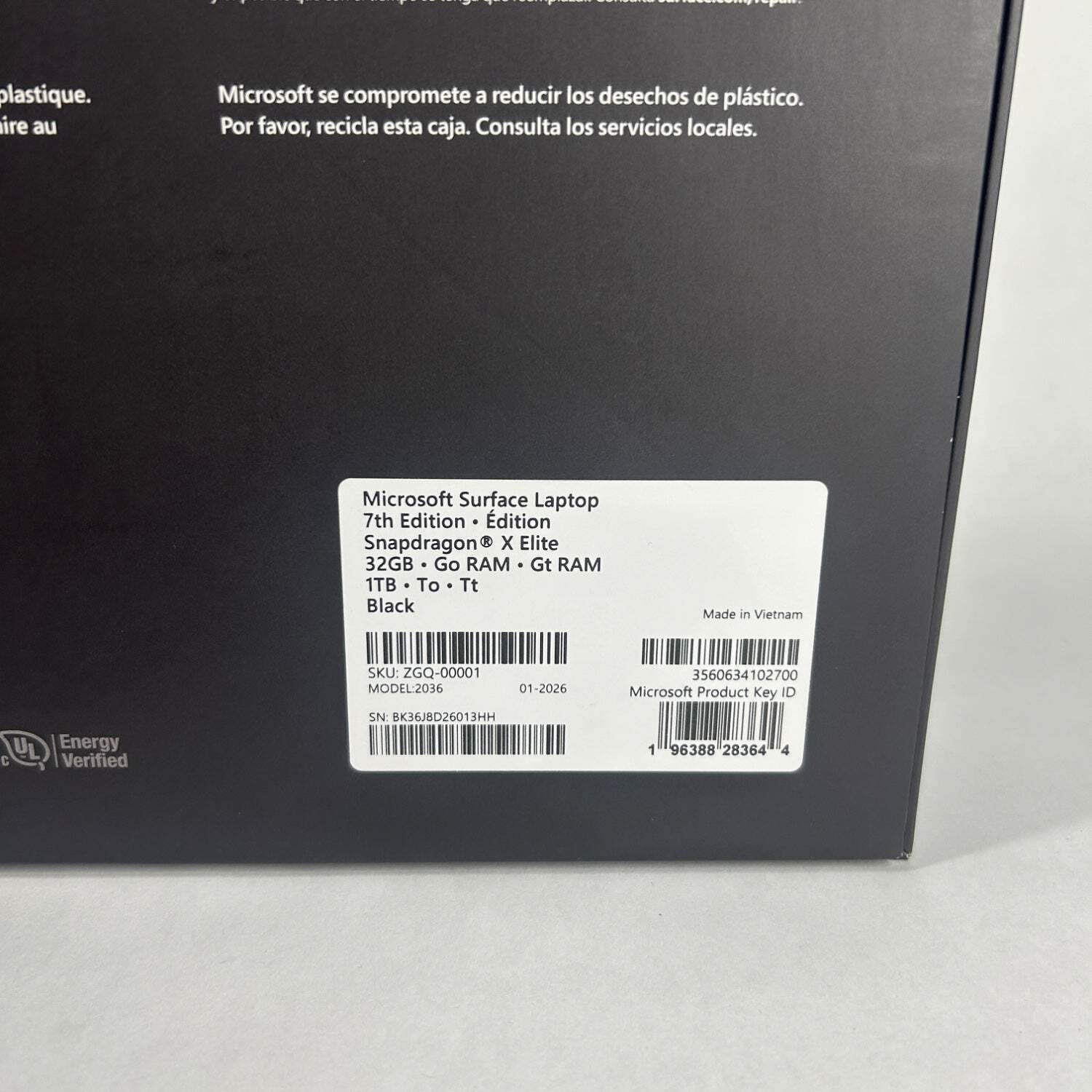 New Microsoft Surface Laptop 7 2036 13.8″ Snapdragon X Elite 32GB RAM 1TB SSD