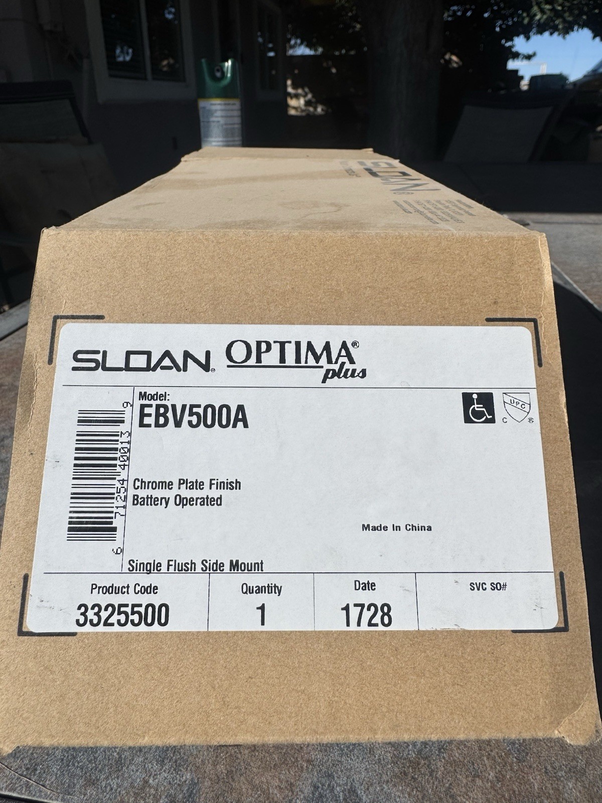 Sloan EBV500A Retrofit Flushometer for Urinal/Water Closet Exposed Sensor