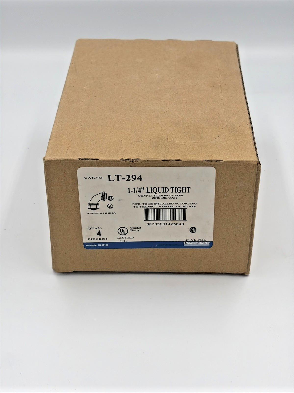 Thomas & Betts LT-294 1-1/4 » LIQUID TIGHT 90 DEGREE CONNECTORS (4-pack)