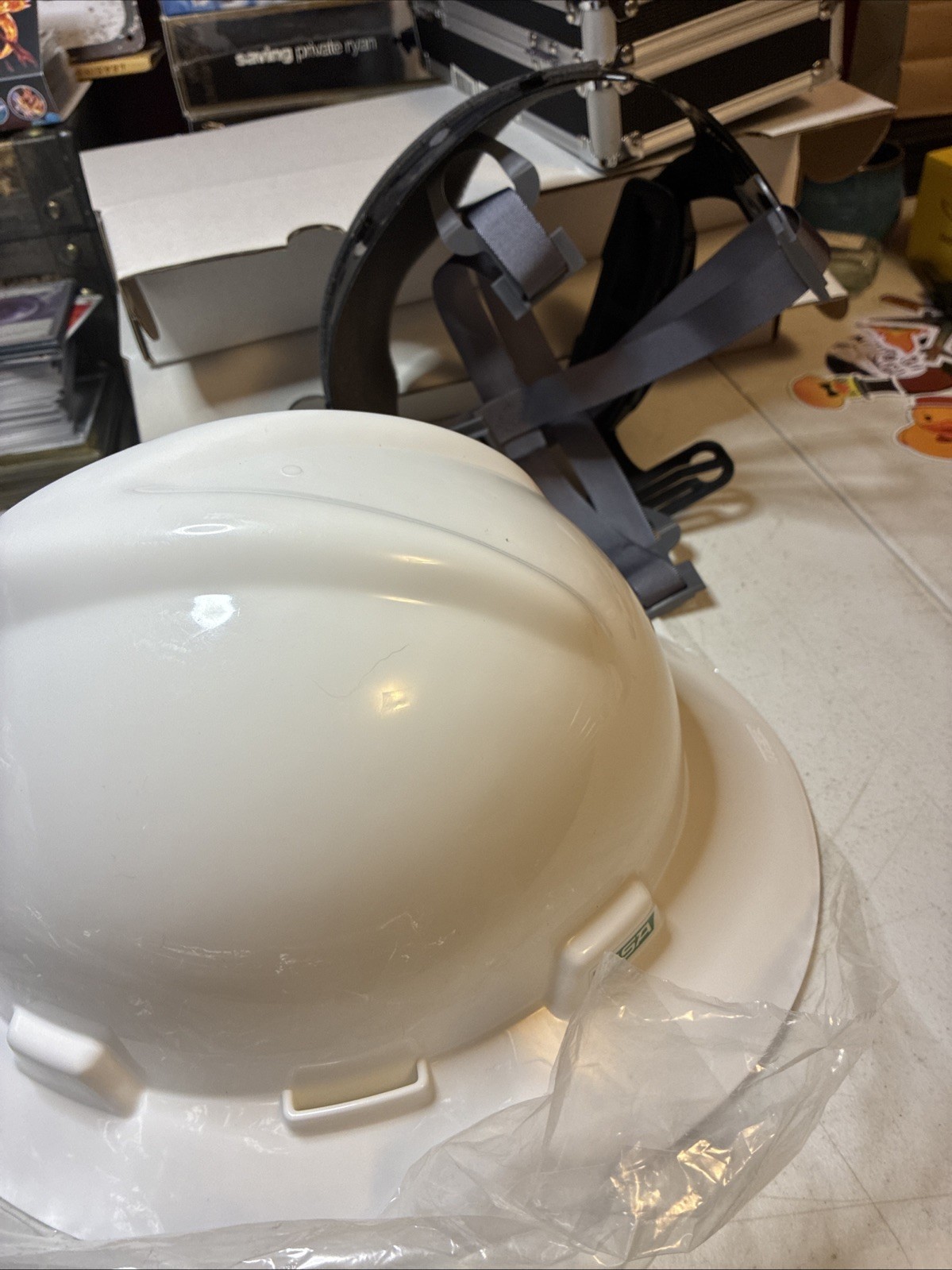 MSA Safety 475369 V-Gard Full Brim Hard Hat, Slotted, Type 1, Class E, Fas-Trac