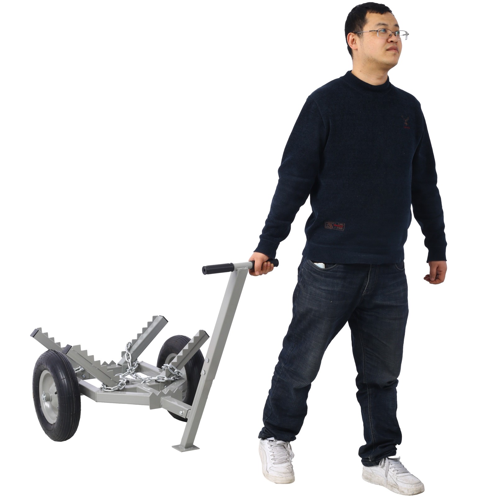 Heavy Duty Log Dolly w/Load Binder & Chocker Chian 440LB Capacity Load Log Mover