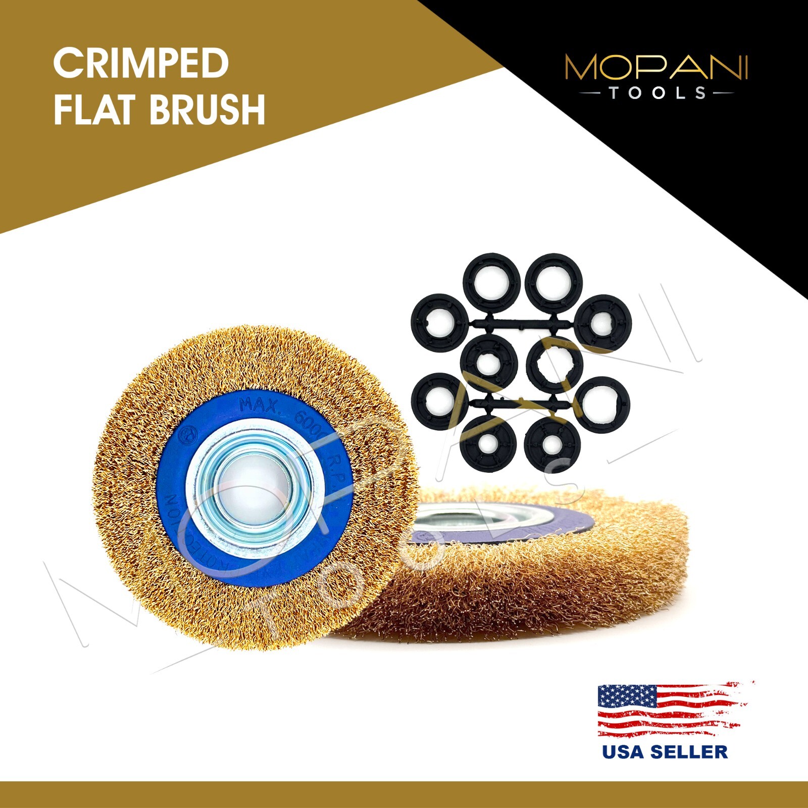 1 x 8″ INCH ROUND BRASS WIRE BRUSH WHEEL FOR BENCH GRINDER | RUST/PAINT REMOVAL