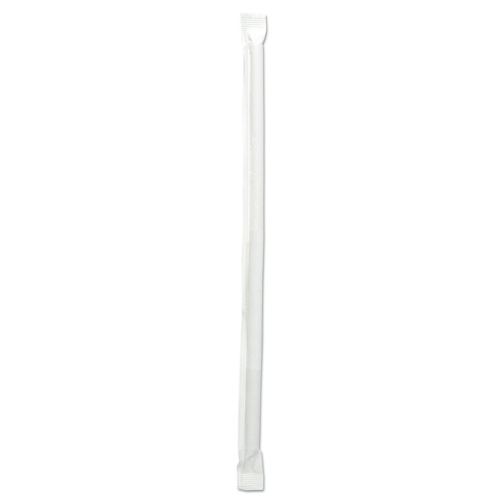 Boardwalk JSTW775CLR 7.75 in. Wrapped Jumbo Straws – Clear (12500/Carton) New