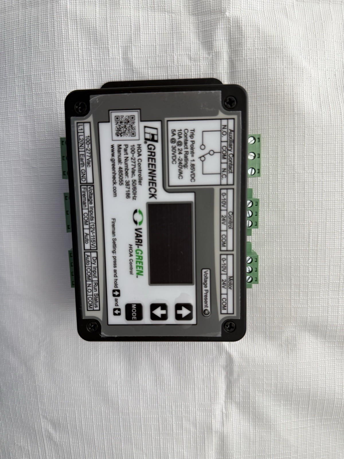 Greenheck 387186 Vari-Green HOA Control Part 100-277VAC 50/60 Hz