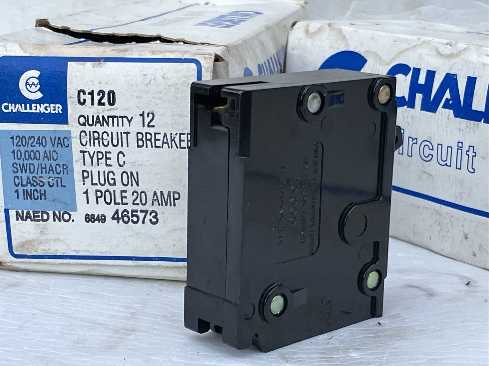 (1 ct.) Challenger C120 BR120 1 Pole 20 Amp Circuit Breaker – New!