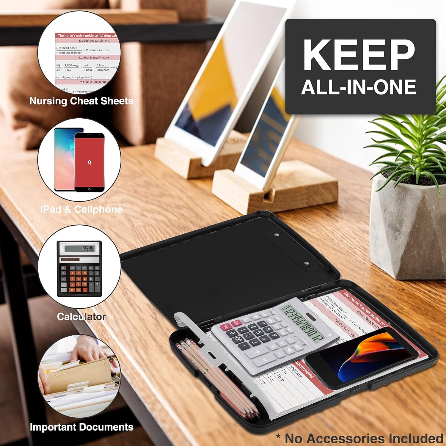 Sooez Clipboard with Storage, Clip Board 8.5 10″W x 1-1/4″D x 14-1/2″H, Black