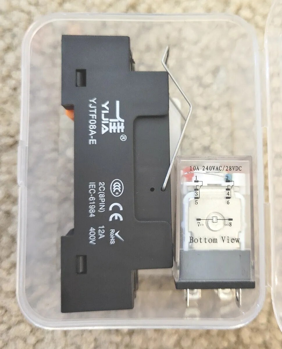Electromagnetic Power Relay, 8-Pin 10 AMP 24V DC Relay Coil with Socket Base