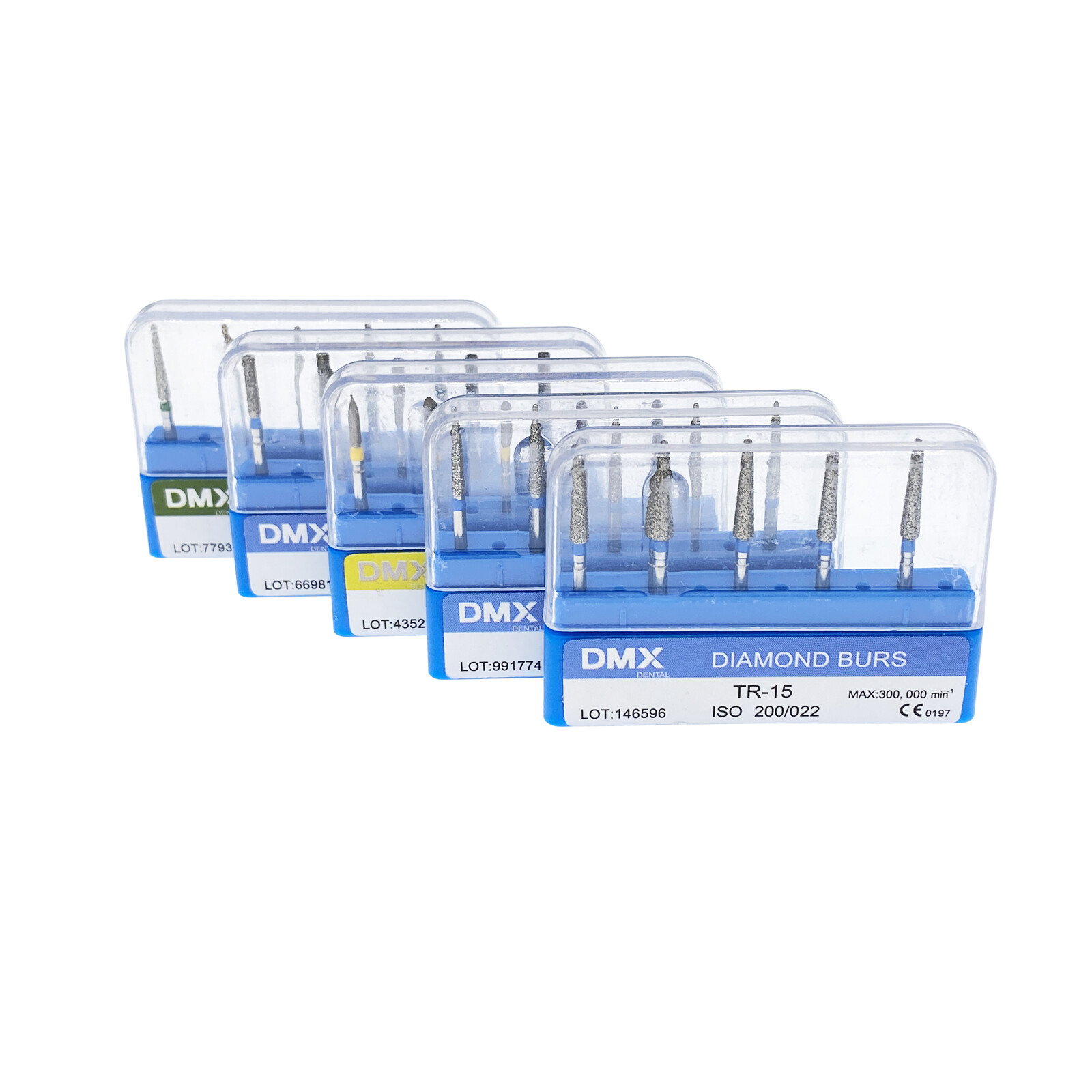 5Pcs DMXDENT Dental Diamond Burs Kit for High Speed Handpiece Medium FG 1.6MM