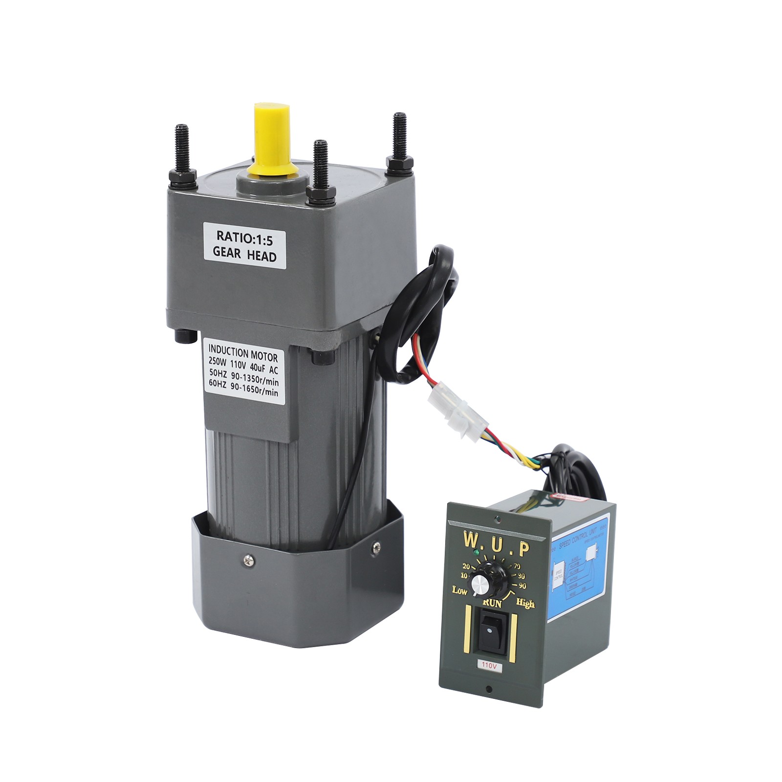 Variable Speed Motor 250W 5K 110v Ac Slow Down Motor Low Speed Mini Gearbox