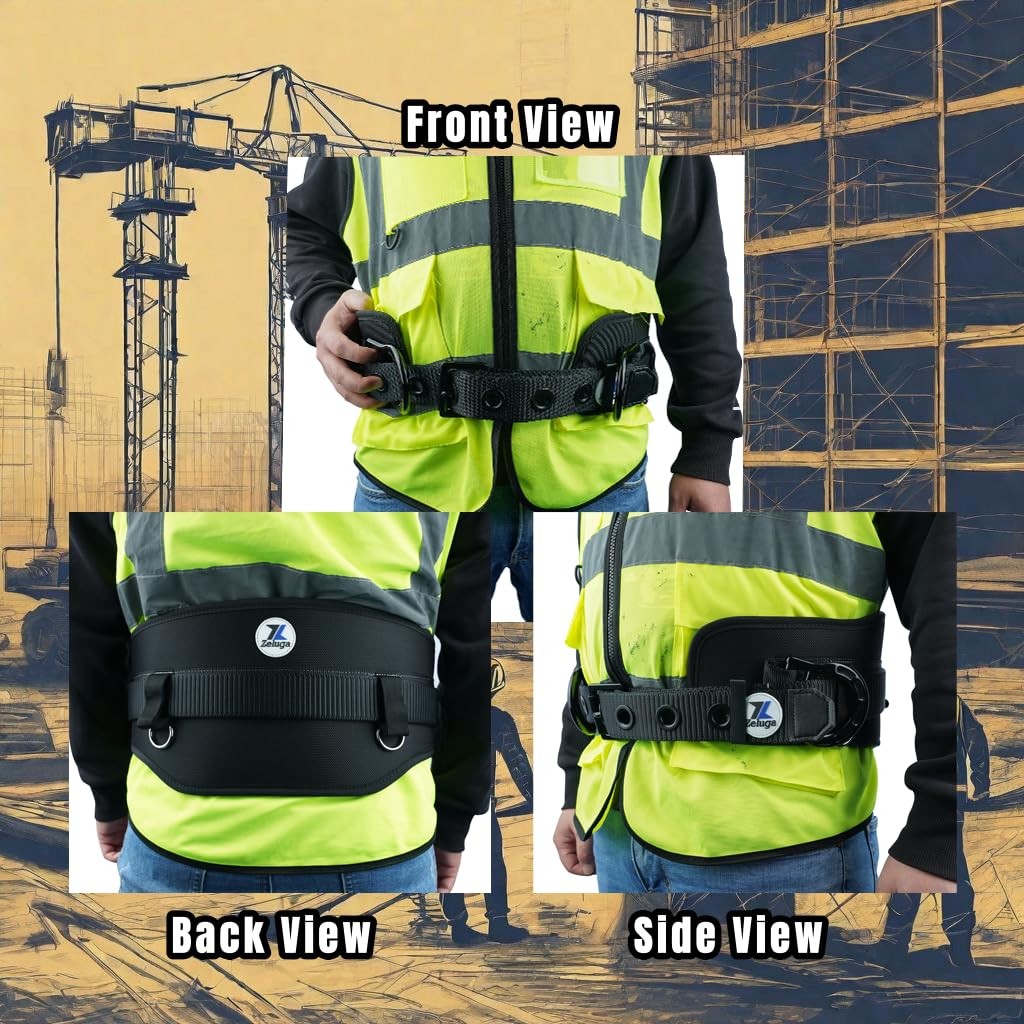 Heavy Duty Polyester Work Body Belt Black Tool Support Strap Secure Fastener