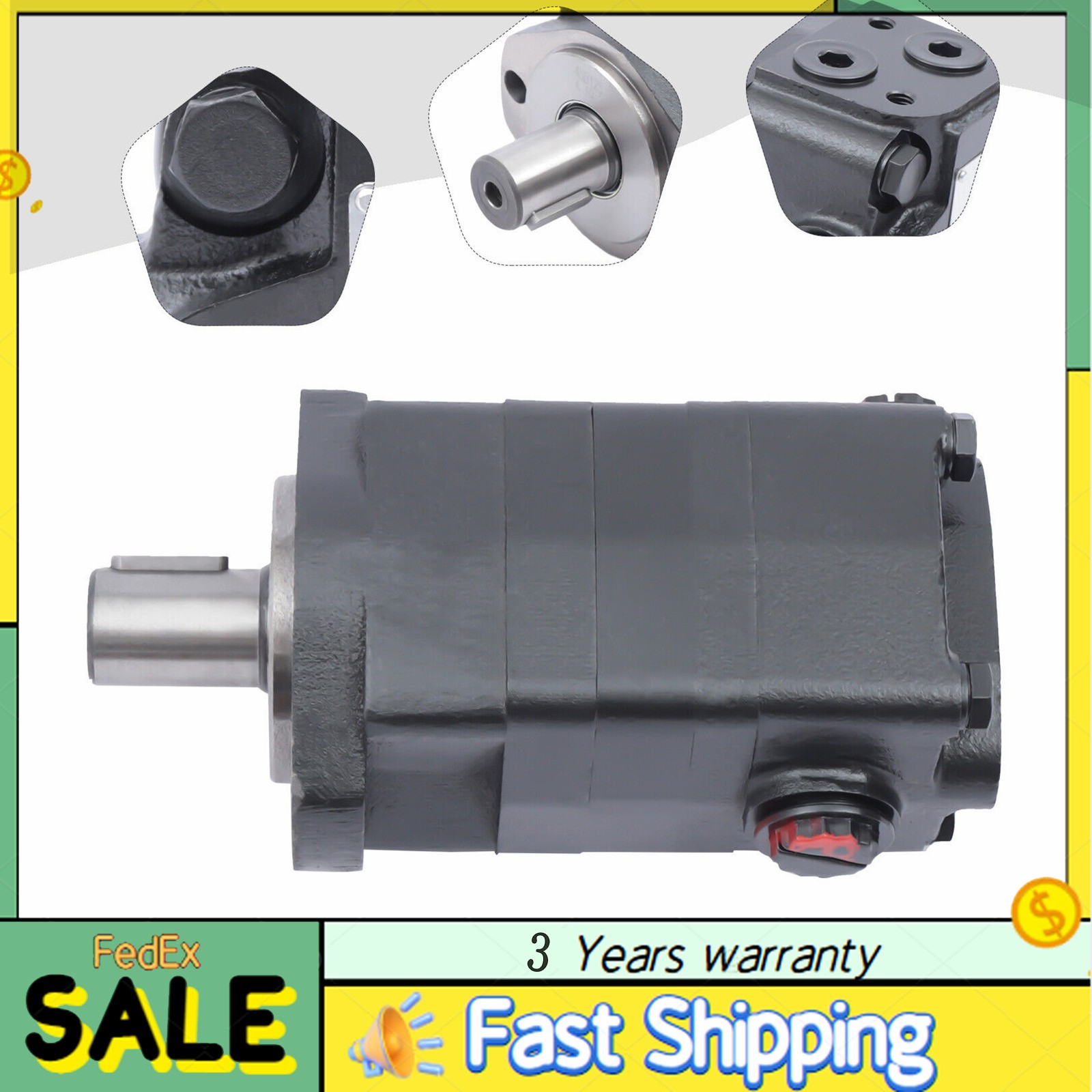 For Eaton 104-1063 Char-Lynn 104-1063-006 2 Bolt Hydraulic Motor Straight Shaft~