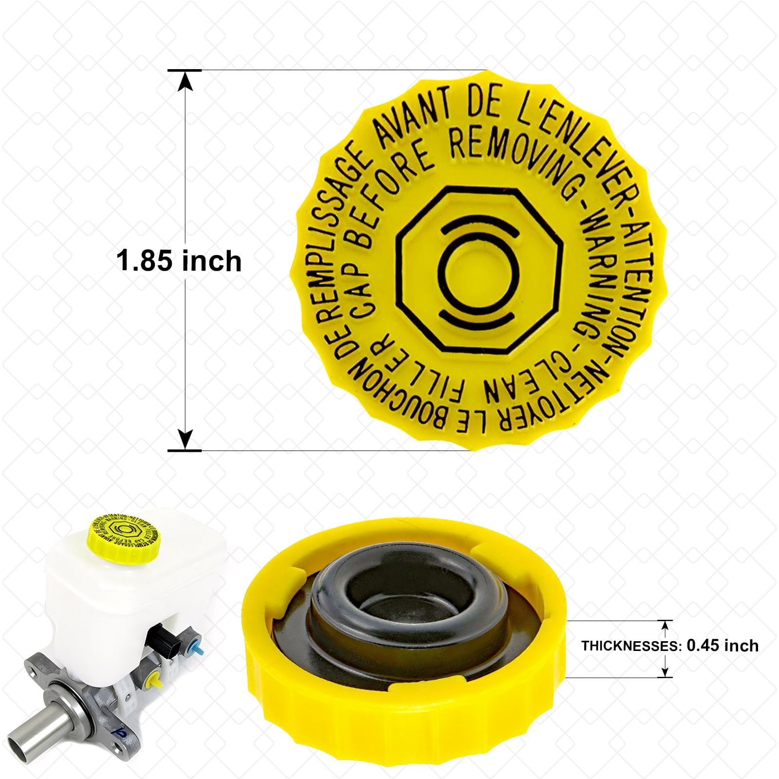 Brake Fluid Reservoir Cap, Master Brake Cylinder Filler Cap, Replacement OEM#468