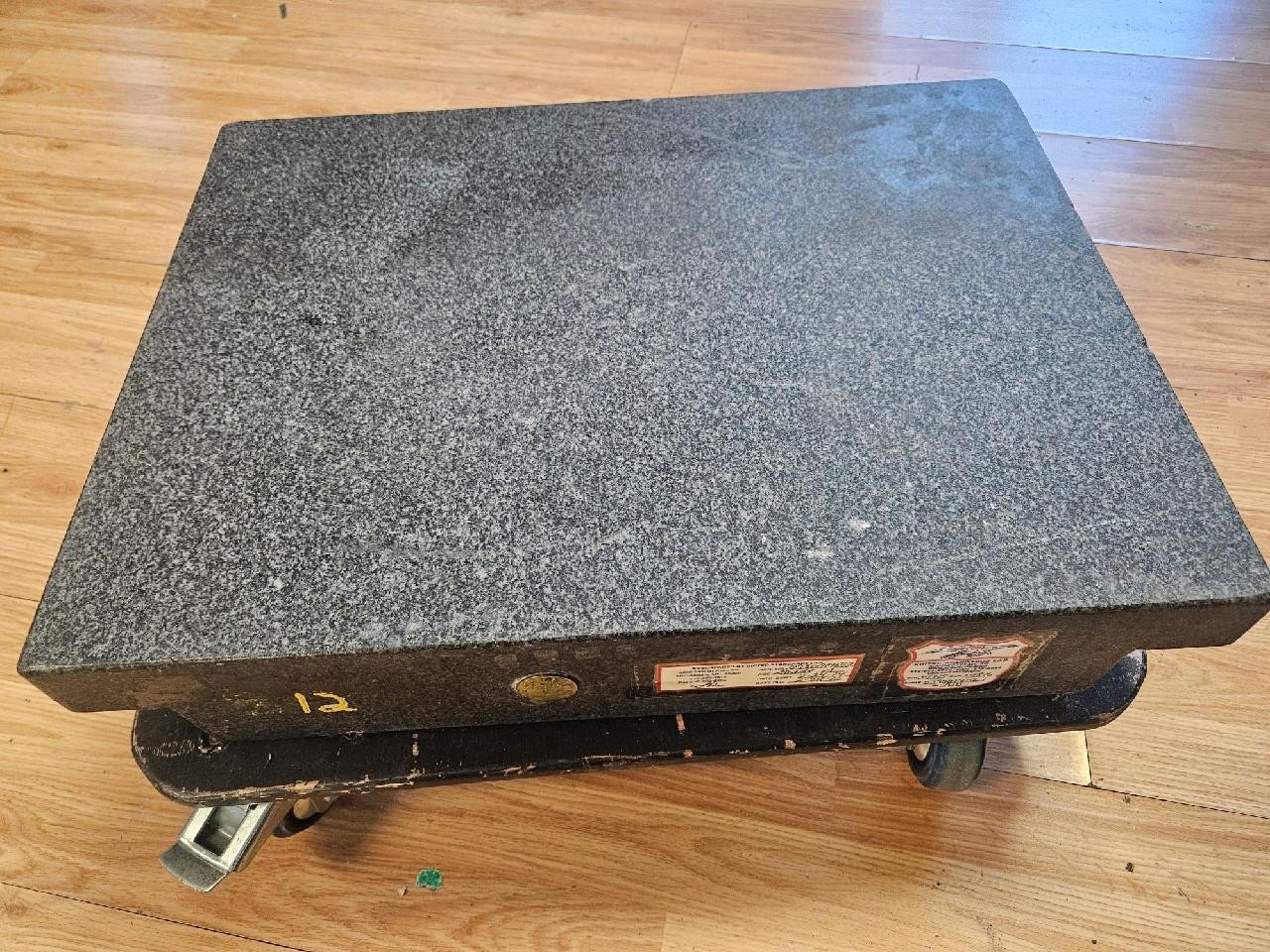 TRU-STONE GRANITE INSPECTION SURFACE PLATES 24X18X4 GRADE A 2″ LIP 24X14X2.25