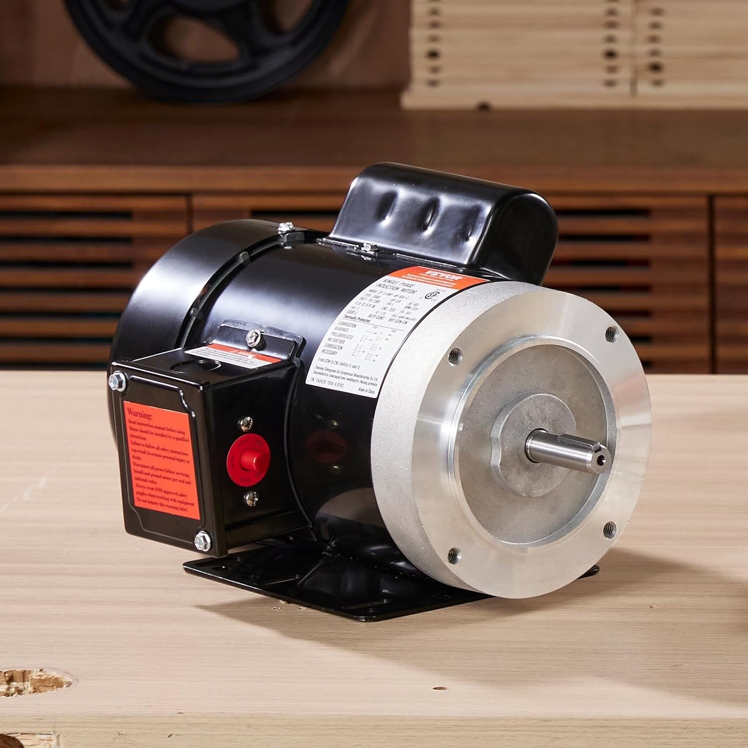 Durable 3/4HP Electric Motor with Overload Protection, Ideal for DIY Projects