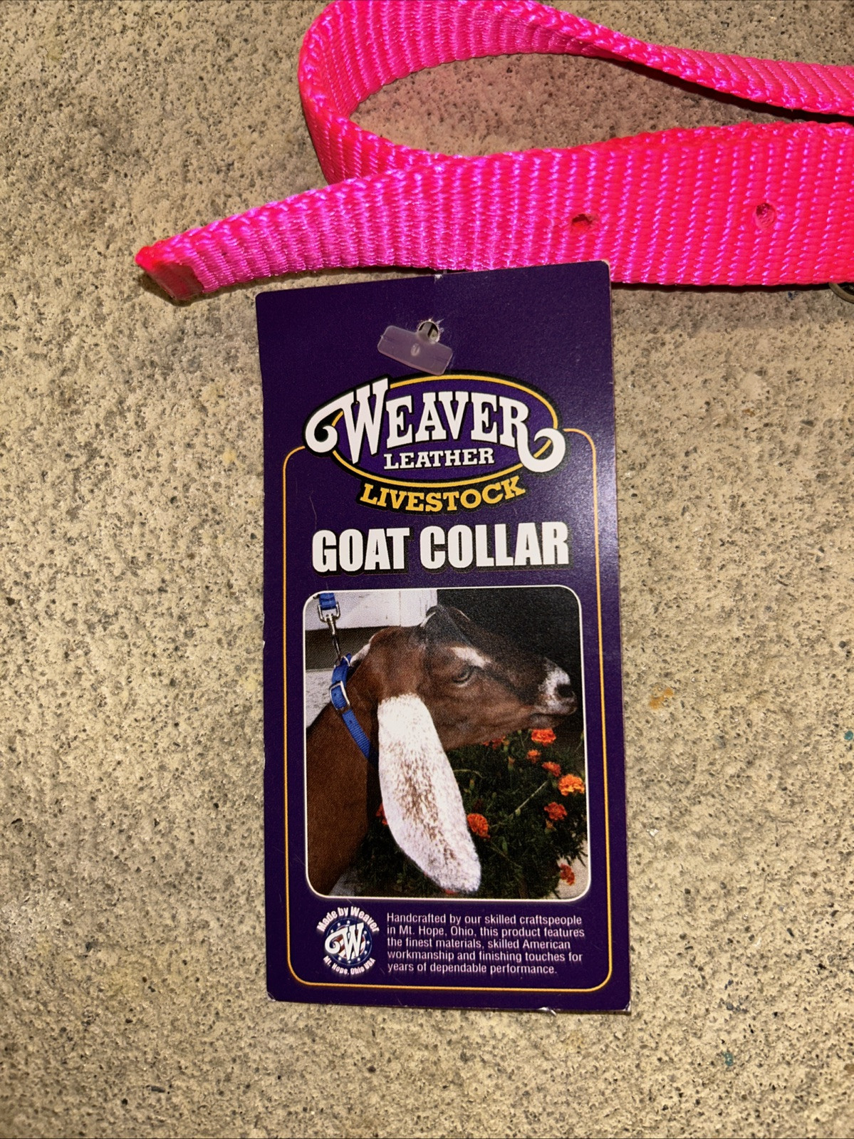 Weaver Leather Livestock Goat Collar, Hot Pink, Medium