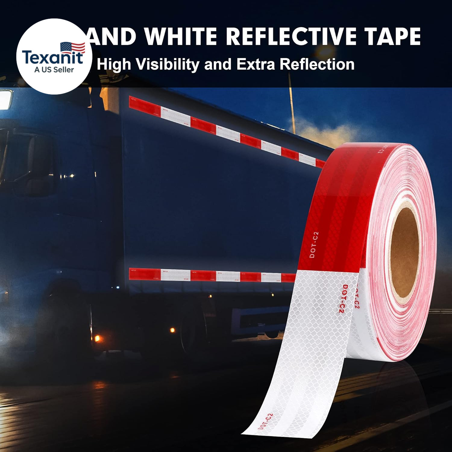 2 Inch X 200 Feet Dot Reflective Tape Outdoor Waterproof High Visibility Safety